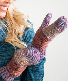 Melange knit mittens