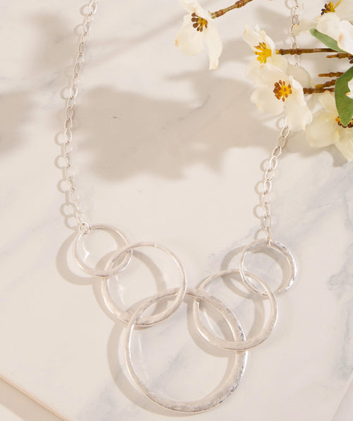 Silver circles necklace - Premium necklaces from Mary Walter - Just $35! Shop now at Mary Walter