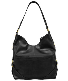 Black Leather Hobo Bag - Premium Bags from ILI - Just $165! Shop now at Mary Walter