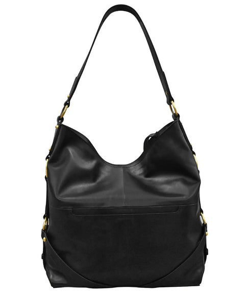 Black Leather Hobo Bag