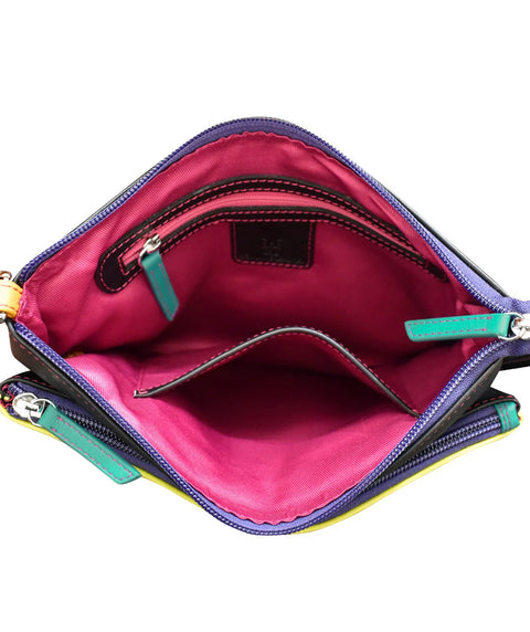 Double zip crossbody bag brights