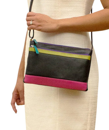 Double zip crossbody bag brights - Premium Bags from ILI - Just $110! Shop now at Mary Walter