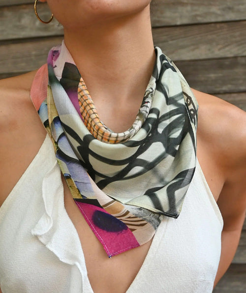 Artwork Kerchief - Premium scarves from Isabelle Gougenheim - Just $65! Shop now at Mary Walter