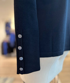 Jenvie Button Detail Jewel Neck Top