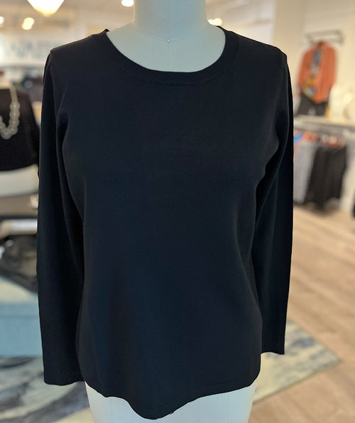 Jenvie Button Detail Jewel Neck Top