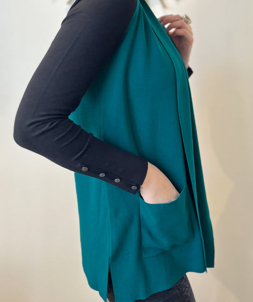 Two Pocket Vest Teal - Premium Vests from Jenvie - Just $169! Shop now at Mary Walter