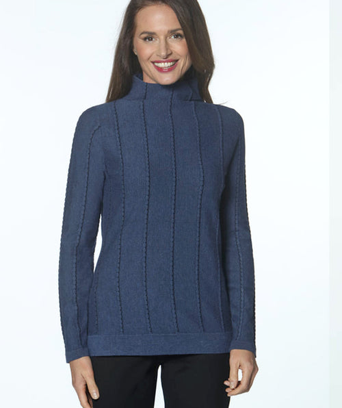 J'envie Textured Vertical Stripe Pullover