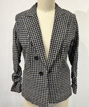 Open front houndstooth jacket