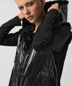 Reversible Faux Fur Vest - Premium jackets from Joseph Ribkoff - Just $149! Shop now at Mary Walter