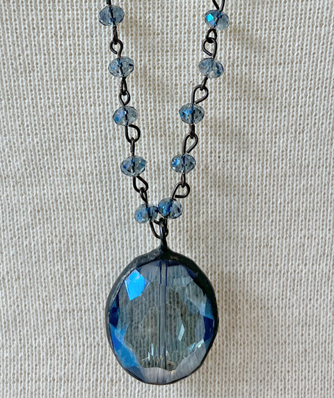 Bluebell necklace rich blue
