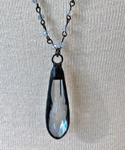 Dewdrop crystal pendant necklace