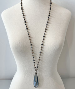 Summer vintage necklace blues and brown - Premium necklaces from Melania Clara - Just $120! Shop now at Mary Walter