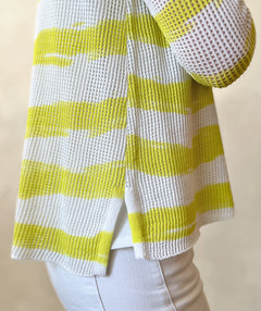 Mesh stripe cotton pullover - Premium tops from Elliott Lauren - Just $164! Shop now at Mary Walter