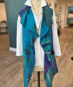 Silk patch kantha circular vest One Size - Premium Vests from Mieko Mintz - Just $980! Shop now at Mary Walter