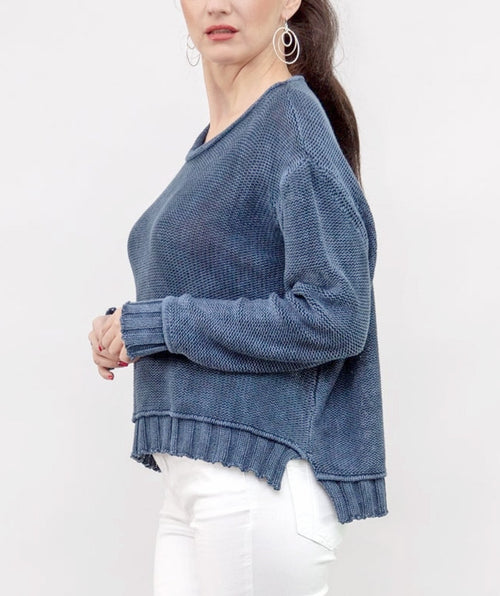 Mineral Wash Pullover Indigo - Premium sweaters from Mary Walter - Just $168! Shop now at Mary Walter