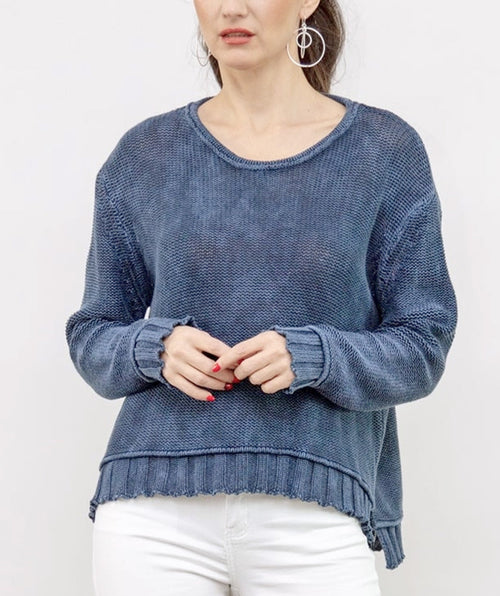 Mineral Wash Pullover Indigo - Premium sweaters from Mary Walter - Just $168! Shop now at Mary Walter