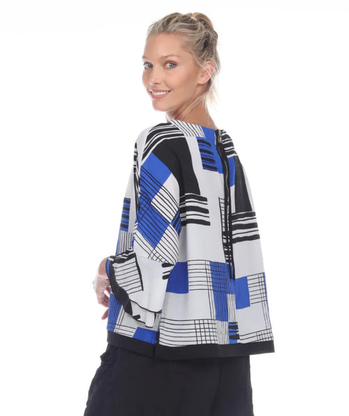 Geo fun top blue - Premium tops from moonlight - Just $164! Shop now at Mary Walter