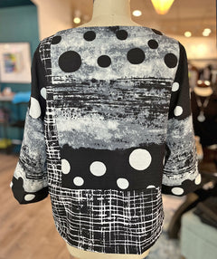 Moonlight Dots and Dashes Black and White Top