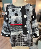 Moonlight Dots and Dashes Black and White Top