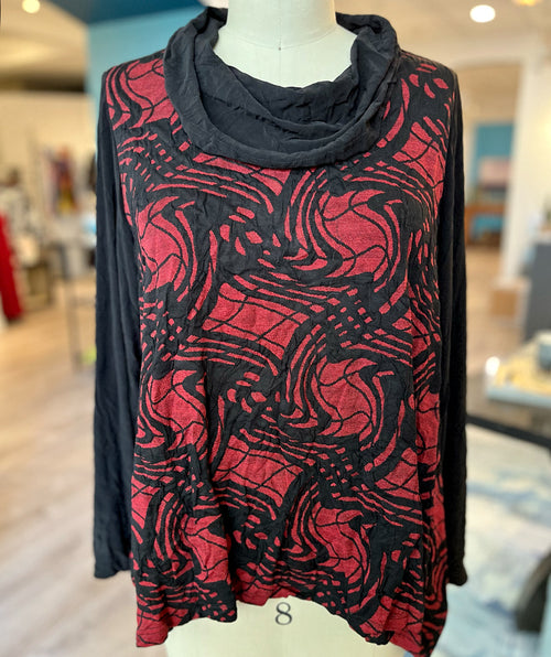 Moonlight Garnet Swirl Soft Cowl Top