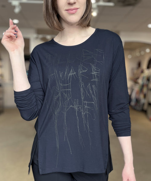 Sketchbook Tee Navy/Black - Premium tops from Naya - Just $140! Shop now at Mary Walter