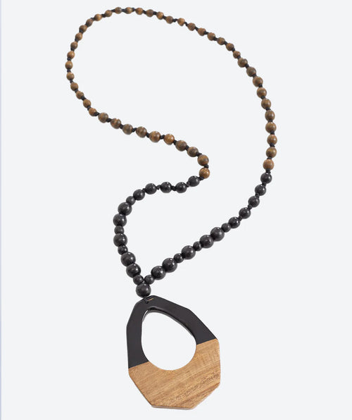 Long Wood Detail Necklace - Premium necklaces from Naya - Just $85! Shop now at Mary Walter