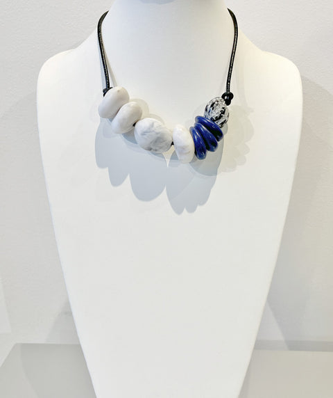 A-symmetrical resin stone necklace