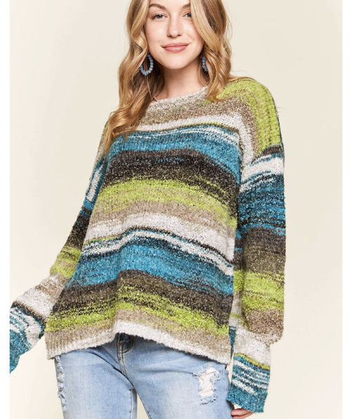 Ombre Stripe Sweater Teal