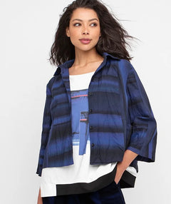 Ozai n Ku Blue Spectrum Crinkle Shirt