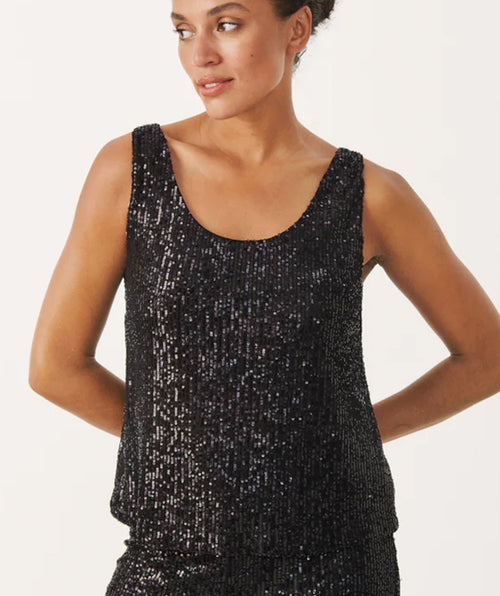 Part Two Tamana Black Sequin Tank