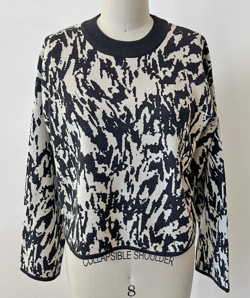 Centa jacquard pullover Black/Cream - Premium tops from Part Two - Just $75! Shop now at Mary Walter
