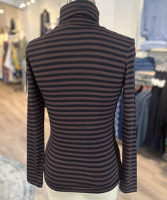 Part Two Efinas Stripe Turtleneck Brown/Black