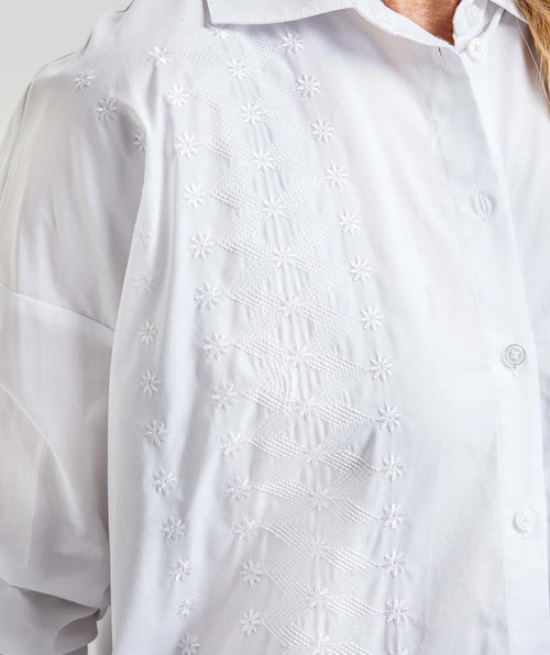 Embroidery Detail White Shirt - Premium tops from Peace of Cloth - Just $72! Shop now at Mary Walter