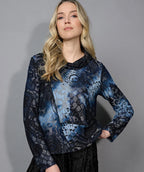 Picadilly Burnout Velvet Cowl Top
