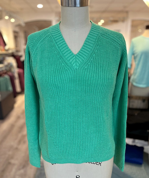 Shaker Knit V Neck Pullover