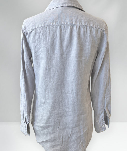 Camisa larga lino lavado paloma