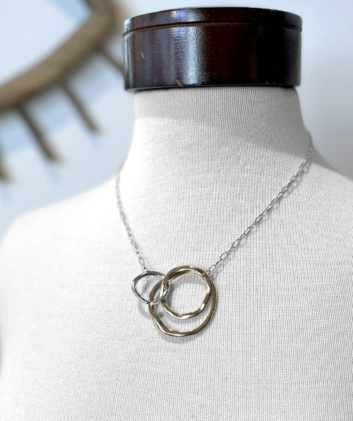 Rachele Two Tone rings Necklace - Premium necklaces from Mary Walter - Just $35! Shop now at Mary Walter