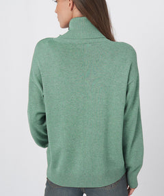 Repeat Relaxed Button Detail Turtleneck Pullover