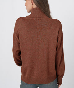 Repeat Relaxed Button Detail Turtleneck Pullover