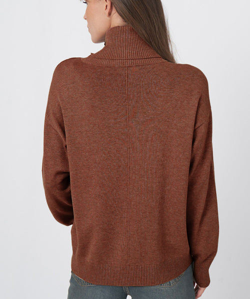 Repeat Relaxed Button Detail Turtleneck Pullover