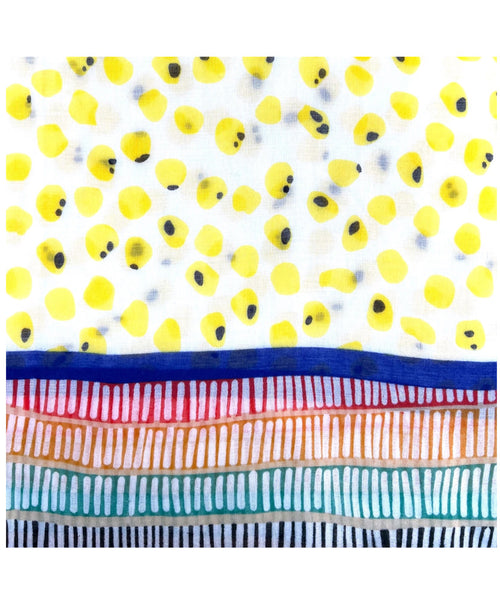 Summery Dots and Stripes scarf - Premium scarves from Mary Walter - Just $48! Shop now at Mary Walter