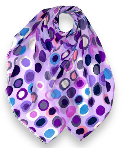 Dot print scarf purple