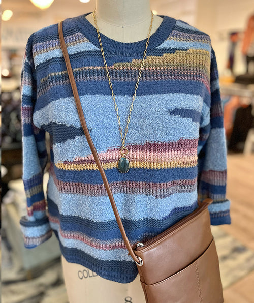 Skovhuus Zig Stripe Pullover Blue Mix
