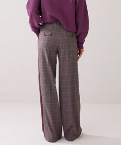 Summum Plaid Wide Leg Trouser