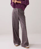 Summum Plaid Wide Leg Trouser