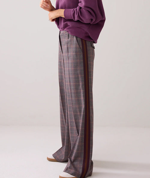 Summum Plaid Wide Leg Trouser