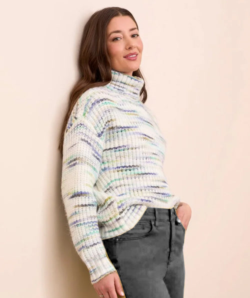 Tribal Cozy Colorful Turtleneck Pullover