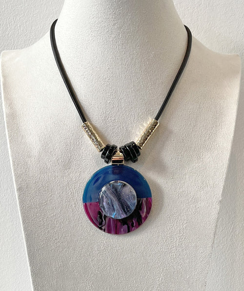 2 circle resin pendant necklace - Premium necklaces from Mary Walter - Just $52.50! Shop now at Mary Walter