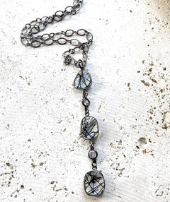 Short drop necklace rutilated quartz - Premium necklaces from Mary Walter - Just $100! Shop now at Mary Walter