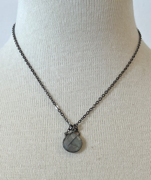 Labradorite drop necklace